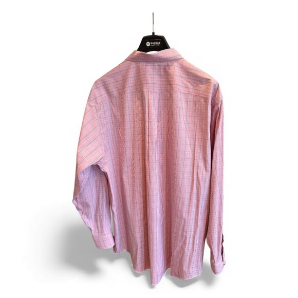 Roundtree & York Gold Label 2XT Men’s Button-Down Shirt –Pink/White/Blue Plaid - Picture 2 of 6